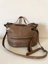 Borsa nocciola in vera pelle