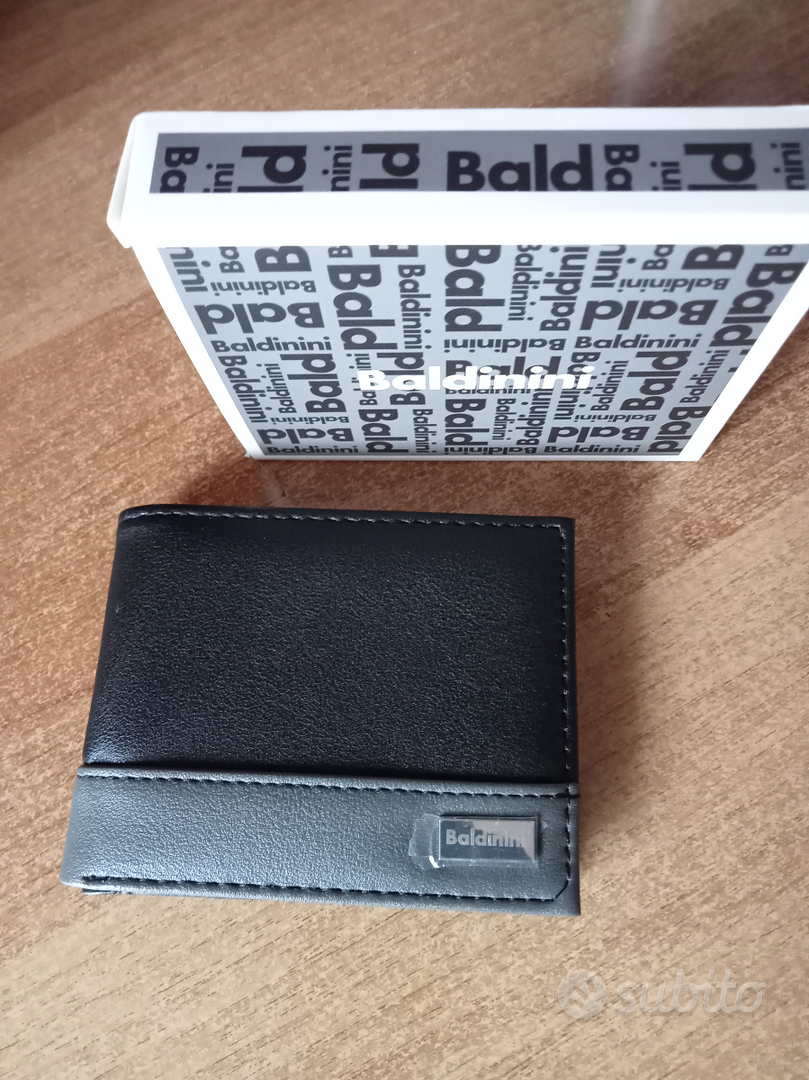 Portafoglio uomo nero e grigio Baldinini Abbigliamento e