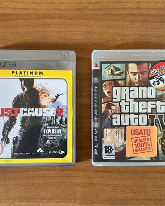 giochi per  play station Gta4 e Just cause 2