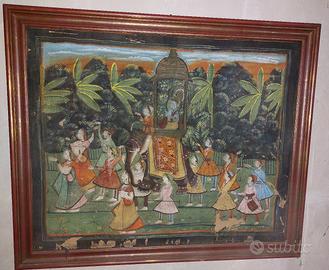 Quadro dipinto su stoffa 