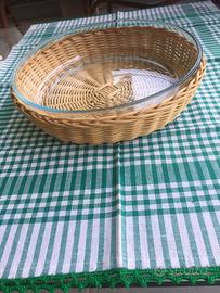 Pirofila rotonda  Pyrex  con cestino in vimini