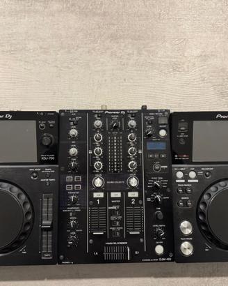 Coppia XDJ 700 + DJM 450 + Flightcase Zomo 750 NSE