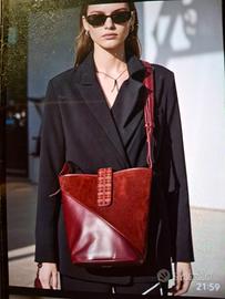 Borsa secchiello a tracolla bordeau