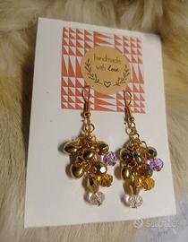 Orecchini donna con cristalli e cuoricini