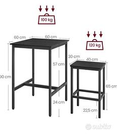 Set tavolo alto +sgabelli