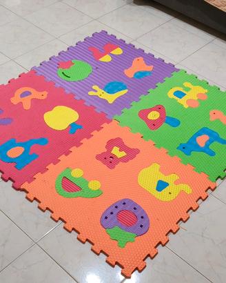 Tappetino Tappeto Puzzle Maxi Colorati Gioco Bambi