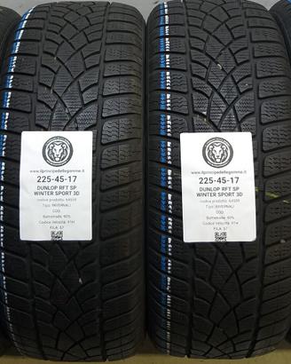 4 GOMME 225 45 17 DUNLOP RFT A64559