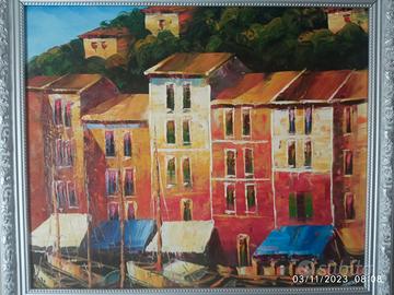 Coppia di quadri veduta marina di Lisbona