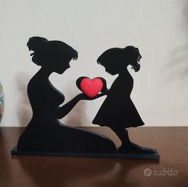 decorazione madre e figlia in 3d