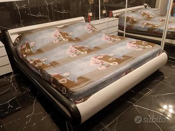 LETTO CONTENITORE KING SIZE BIANCO NERO