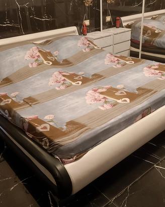 LETTO CONTENITORE KING SIZE BIANCO NERO