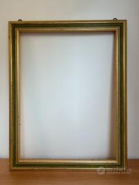 Cornice Vintage Legno Dorato e Verde Anni '60/70