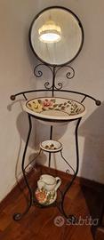 lavabo ferro battuto stile antico con specchio
