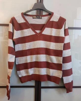Maglione Zara a righe scollo a V - Taglia S