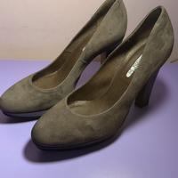 Scarpe scamosciate con tacco e plateau