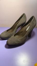 Scarpe scamosciate con tacco e plateau