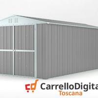 Box garage auto in Acciaio 327x611cm grigio chiaro