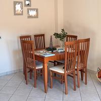 Tavola in legno 120x90 con 6 sedie