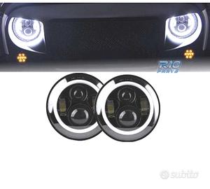 FARI PER JEEP WRANGLER 96-18 ANGEL EYES LED NERO