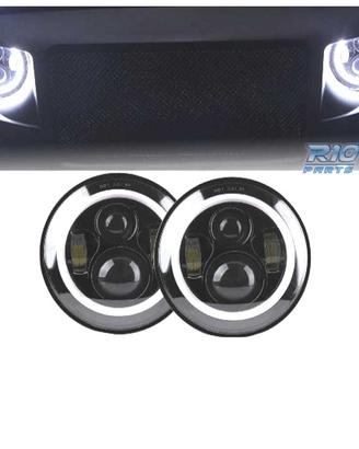 FARI PER JEEP WRANGLER 96-18 ANGEL EYES LED NERO