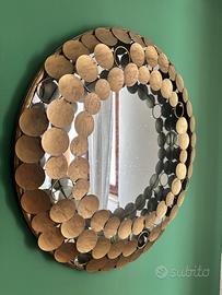 Specchio rotondo da parete design moderno oro