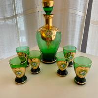 Servizio da liquore trefuochi Murano e oro 24kt