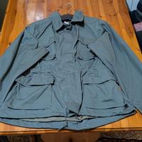 Tuta da lavoro verde militare giacca e pantalone 