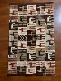 Tappeto arazzo lana fatto mano vintage 115x71