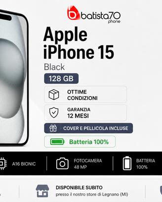 Apple iPhone 15 Black 128 GB