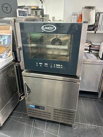 Forno convezione 4 teglie su abbattitore 5 teglie