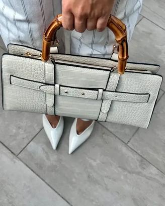 Borsa Primadonna nuova con manici in bambù