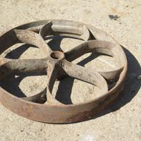 ANTICA RUOTA IN FERRO METALLO INDUSTRIALE 