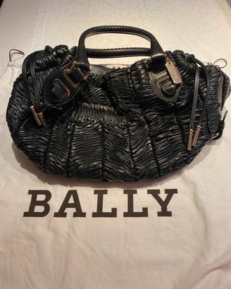 Borsa in pelle nera intrecciata Bally