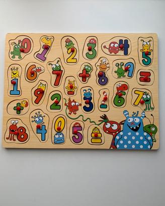 Puzzle in legno “Impara i numeri”