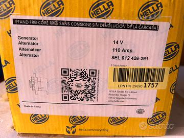 Alternatore HELLA 8EL 012 426-291 14V 110A – NUOVO