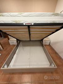 Letto matrimoniale contenitore e materasso