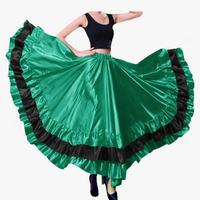 Gonna lunga in raso verde