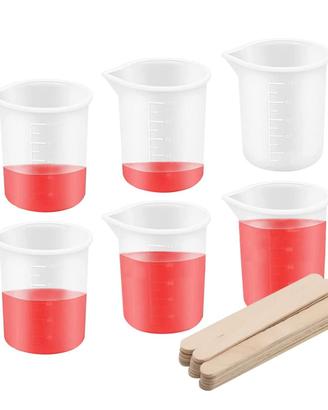 NUOVO 100 ml 6 Pezzi Misurini in Silicone per Resi