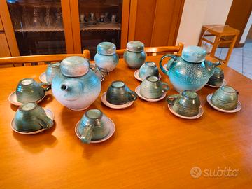Servizio da tè artigianale ungherese in ceramica