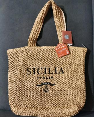 Sicilia - BORSA MARE / SPIAGGIA in Carta / Paglia