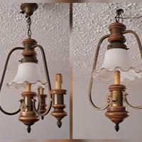 Coppia di lampadari in stile rustico