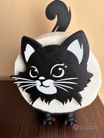 Gattino porta rotolo decorativo stampa 3D bicolore