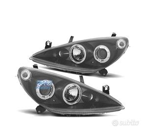 FARI PEUGEOT 307 01-05 ANGEL EYES FONDO NERO H7 H1