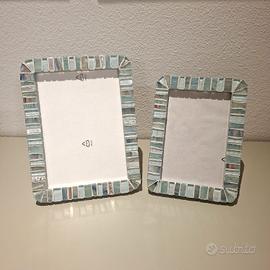 2 cornici portafoto in mosaico 