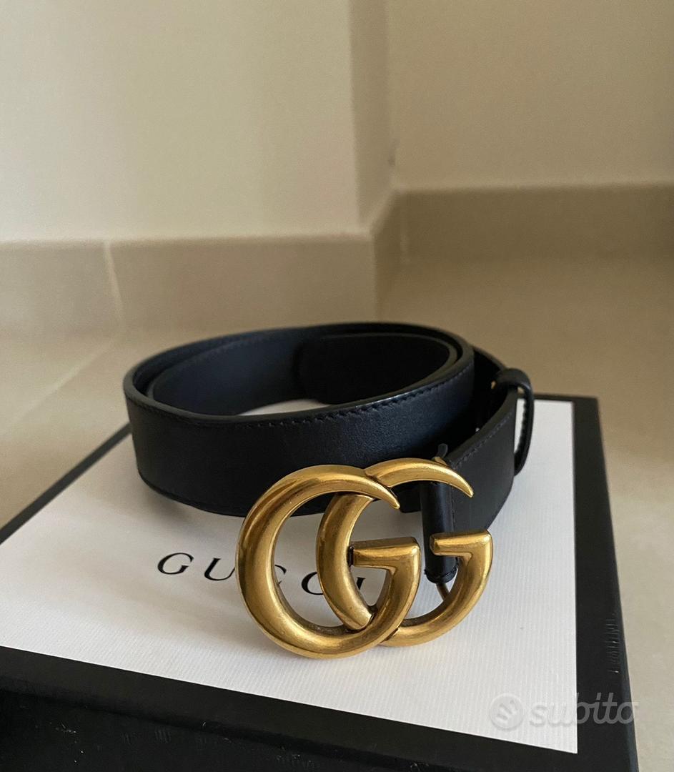 Cintura gucci doppia g argento outlet