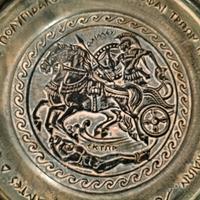 piatto in terracotta greca Ettore e Achille