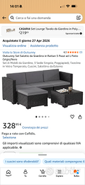 Salotto da giardino in rattan 