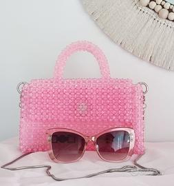 Borsa da cerimonia in perline rosa. Handmade 🩷