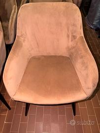 6 sedie tectake Marilyn in velluto marrone