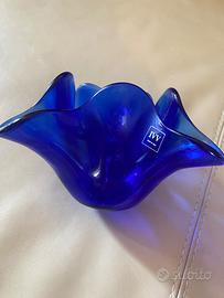 Centrotavola a fazzoletto in  vetro blu IVV-
